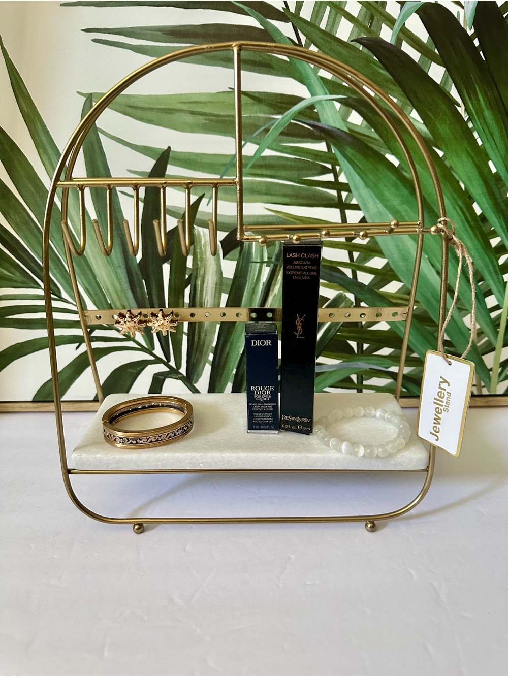 Gold Marble Jewelry Organizer Stand by